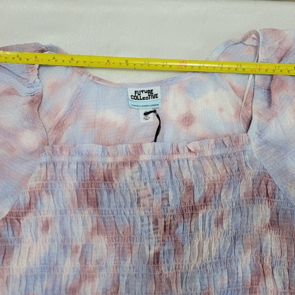1X Purple Watercolor Long Sleeve Smocked Bodice Top by Future Collective's - Picture 15 of 16